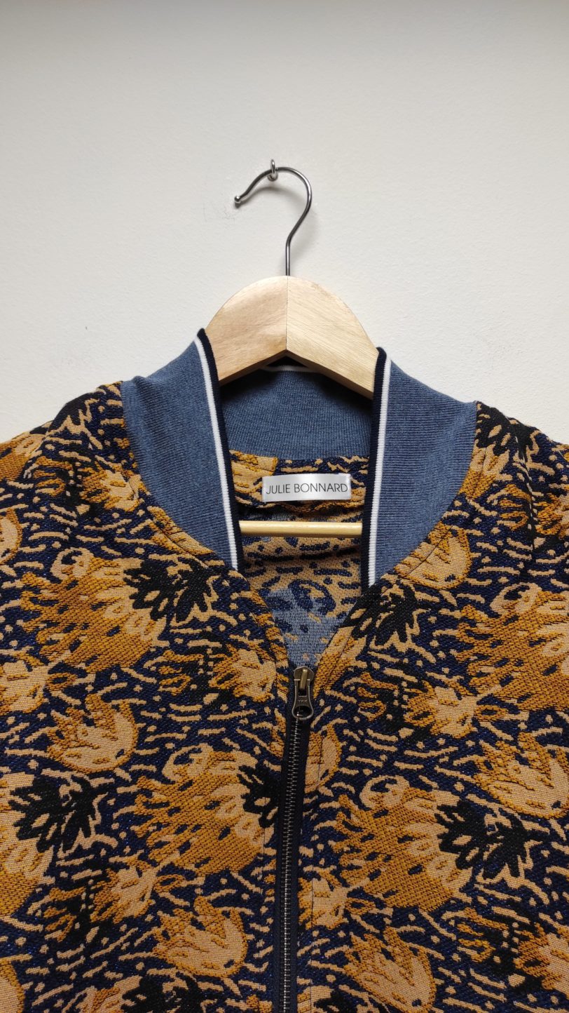 Bombers Chardon Jaune Jacquard Français Julie Bonnard Créatrice Saint-Étienne (1)