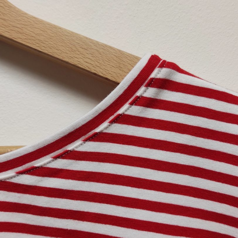 Crop Top Krok Jerey rayure Rouge blanche Julie Bonnard créatrice textile saint etienne (2)