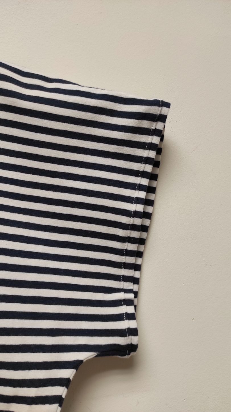 Crop Top Krok Jerey rayure bleu marine blanche Julie Bonnard créatrice textile saint etienne (5)
