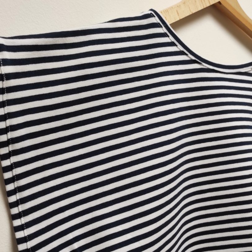 Crop Top Krok Jerey rayure bleu marine blanche Julie Bonnard créatrice textile saint etienne (7)